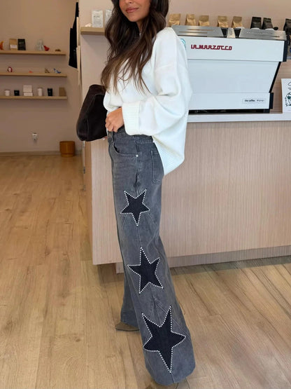 María™ | Vaqueros rectos con estrellas