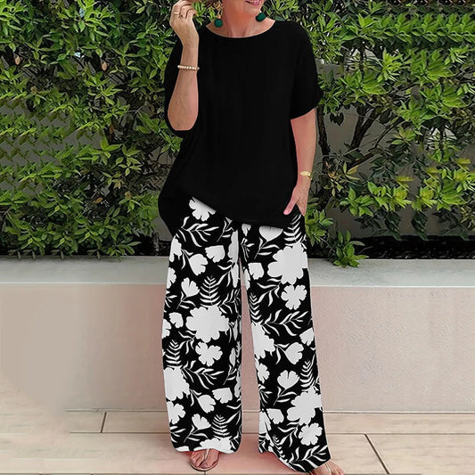 Maelira - Conjunto floral de dos piezas para verano