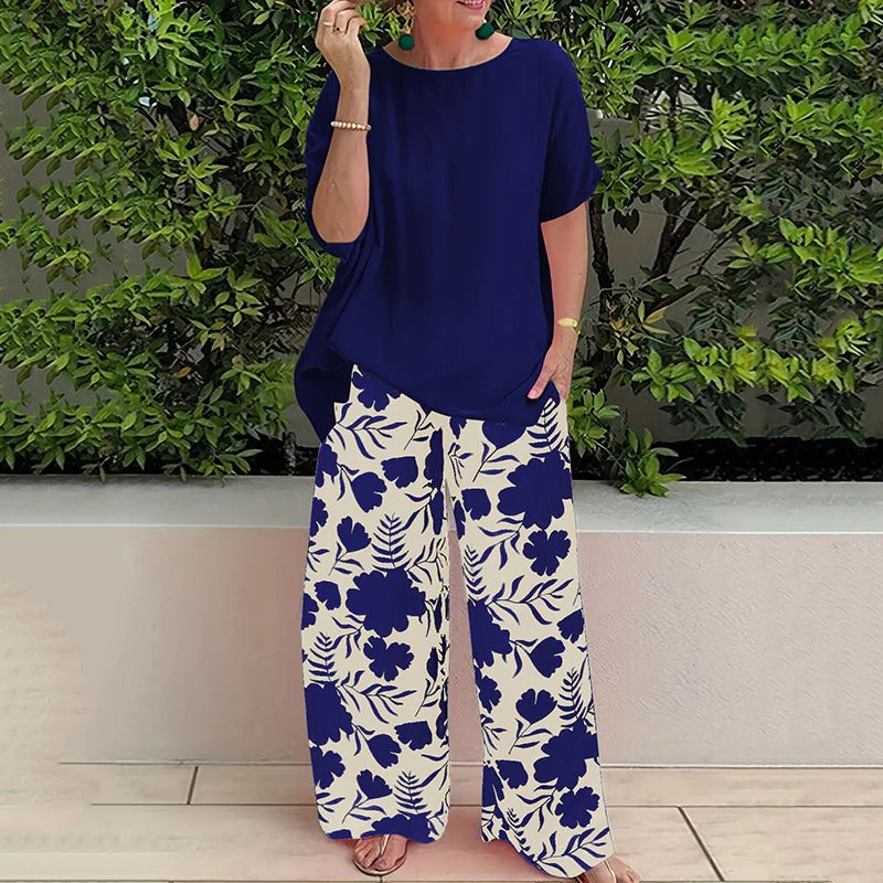 Maelira - Conjunto floral de dos piezas para verano