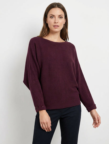 Jersey Acela Bordeaux combinado en look de otoño - AURA MILANO