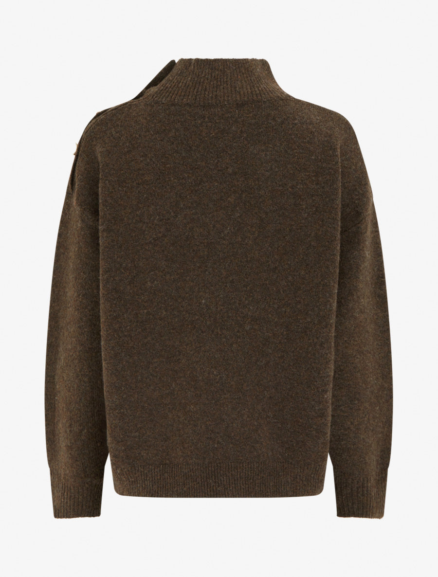 Jersey Adamina Mocha detalle lateral - AURA MILANO