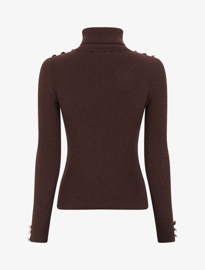 Jersey Valentina Chocolate detalle lateral - AURA MILANO