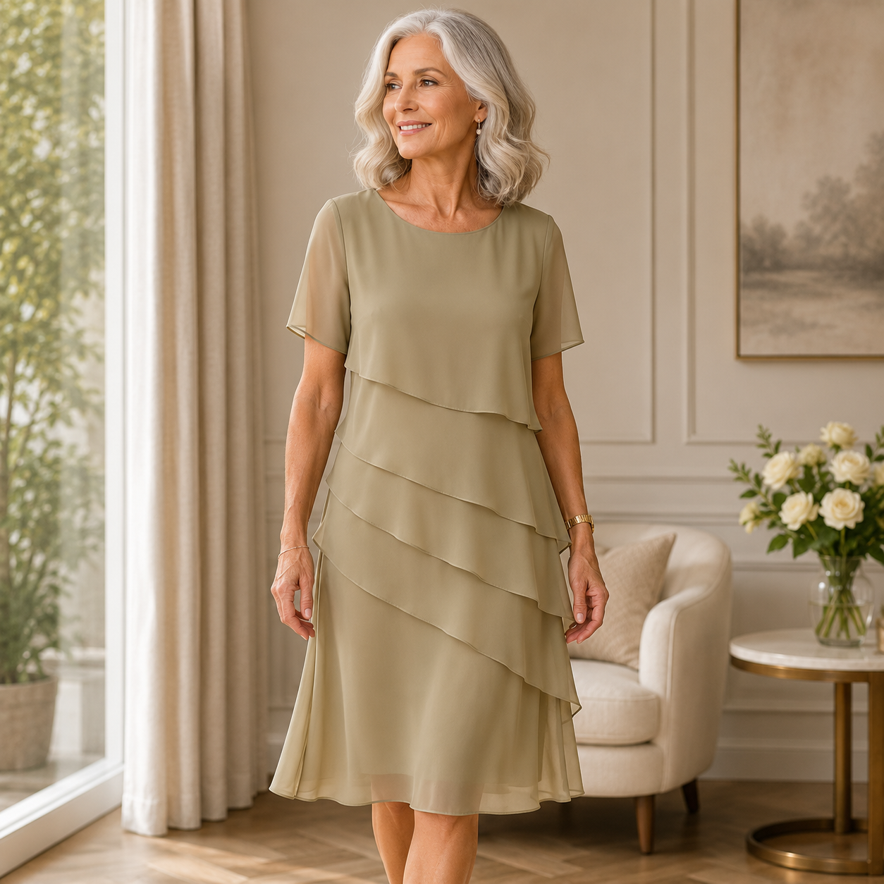 Hélène | Vestido elegante con volantes
