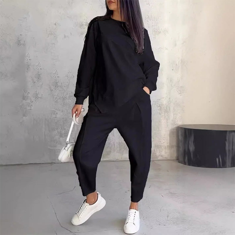Conjunto sudadera + pantalón bajo irregular