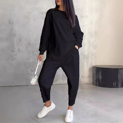 Conjunto sudadera + pantalón bajo irregular