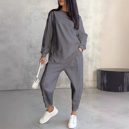 Conjunto sudadera + pantalón bajo irregular