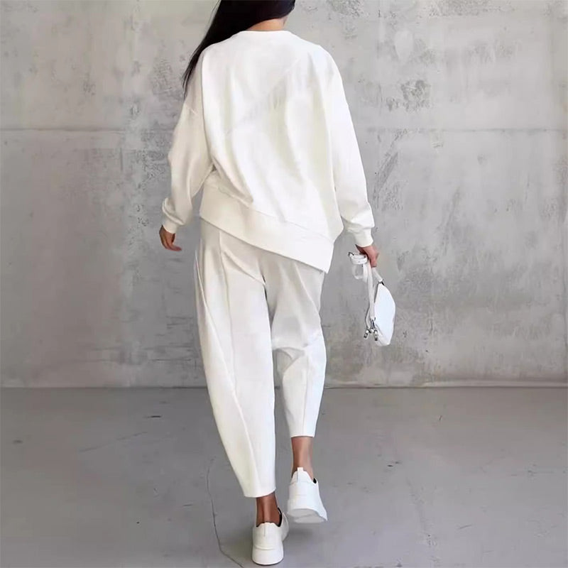 Conjunto sudadera + pantalón bajo irregular
