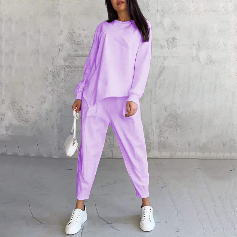 Conjunto sudadera + pantalón bajo irregular