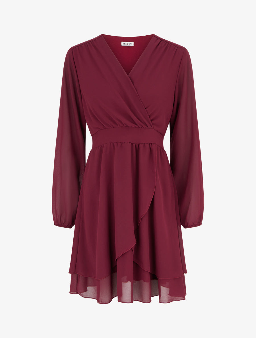Vestido Hanzis Bordeaux burdeos de mujer - AURA MILANO