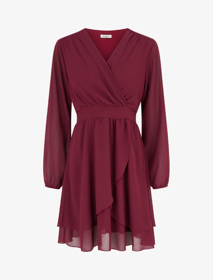 Vestido Hanzis Bordeaux burdeos de mujer - AURA MILANO