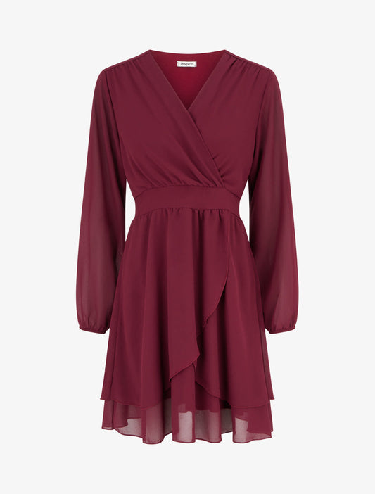 Vestido Hanzis Bordeaux burdeos de mujer - AURA MILANO